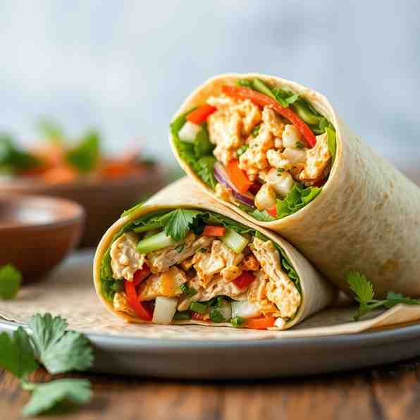 Zesty Thai Chicken Salad Wraps Recipe | Yum Gai